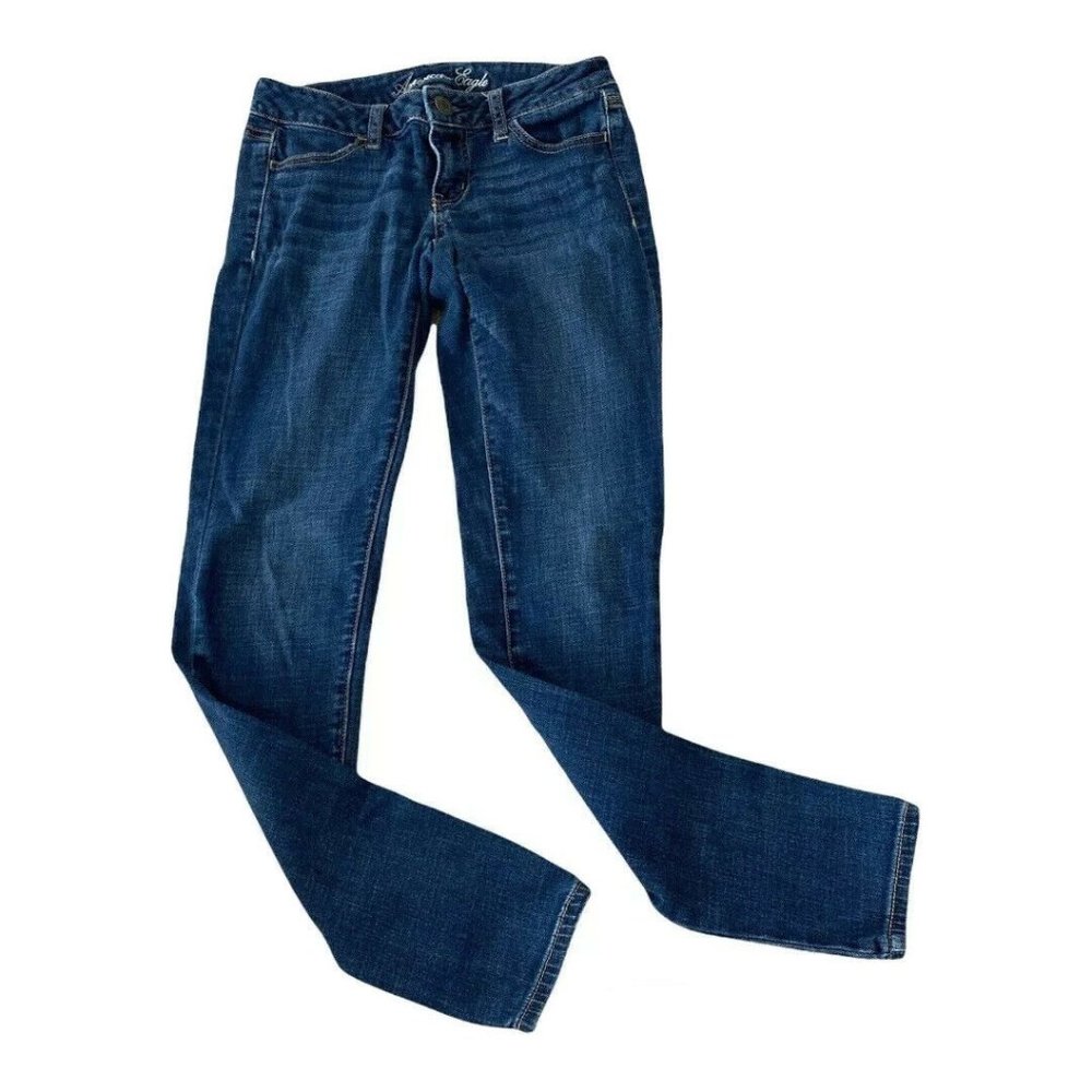 American Eagle Jegging Stretch Blue Jeans Size 2 Medium Wash